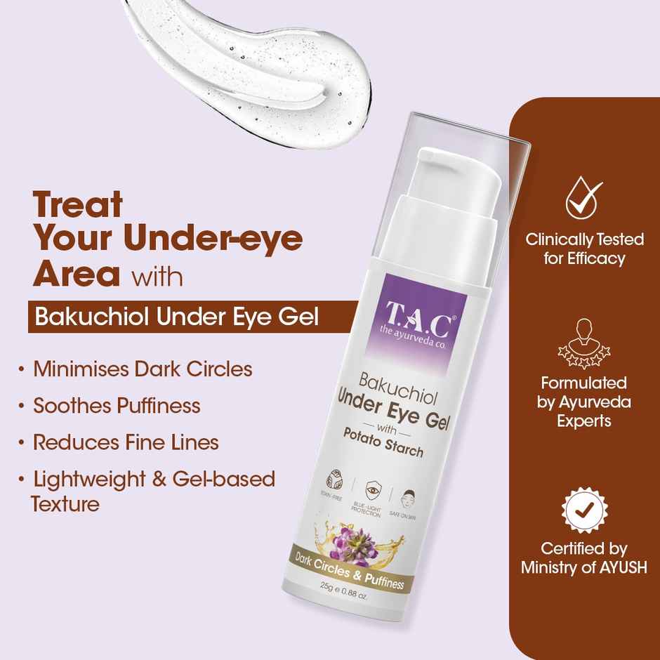 TAC Bakuchiol Under Eye Gel Cream With Retinol For Dark Circles & Wrinkles