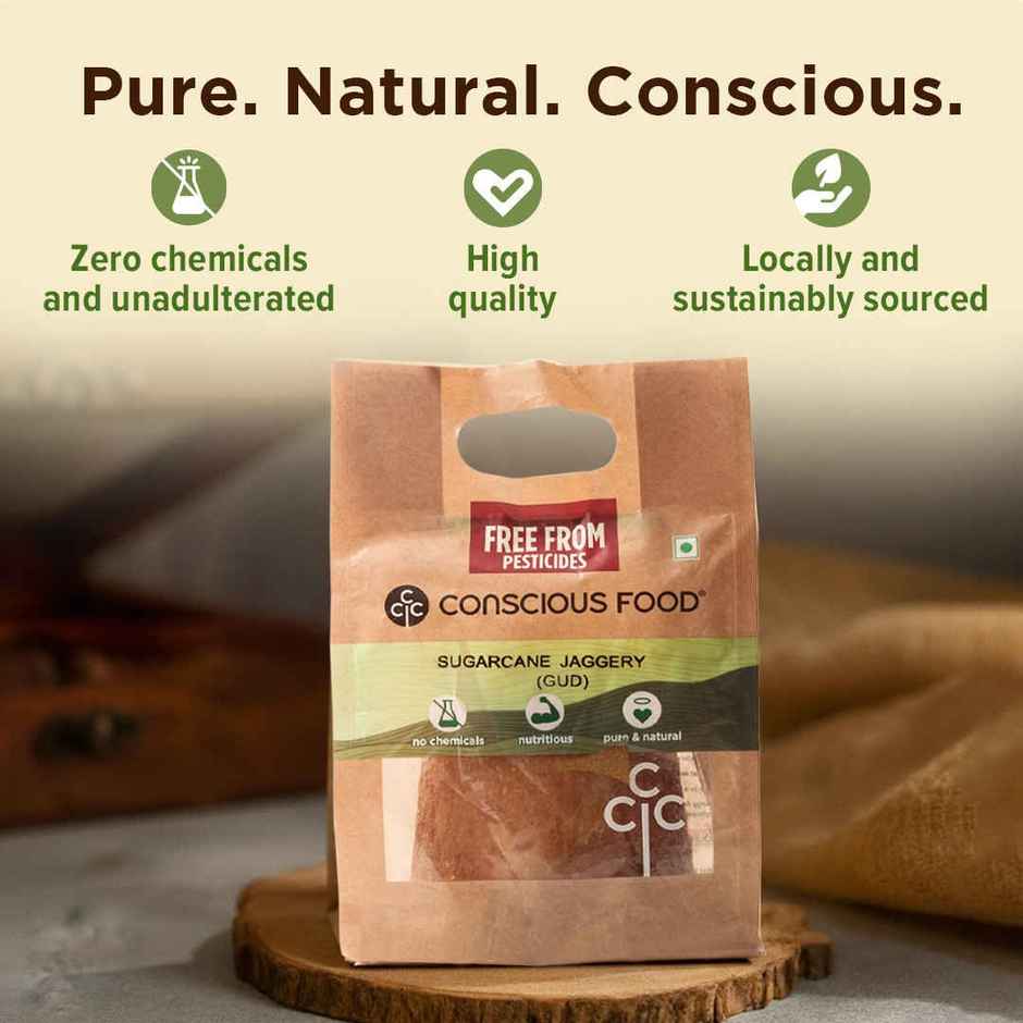 Conscious Food Sugarcane Jaggery | Gud | Natural