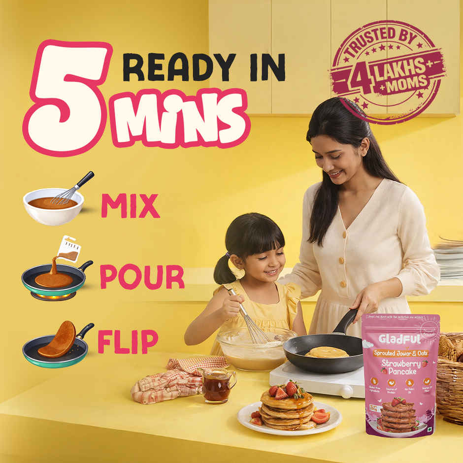 Gladful Strawberry Pancake Jowar and Oats Mix
