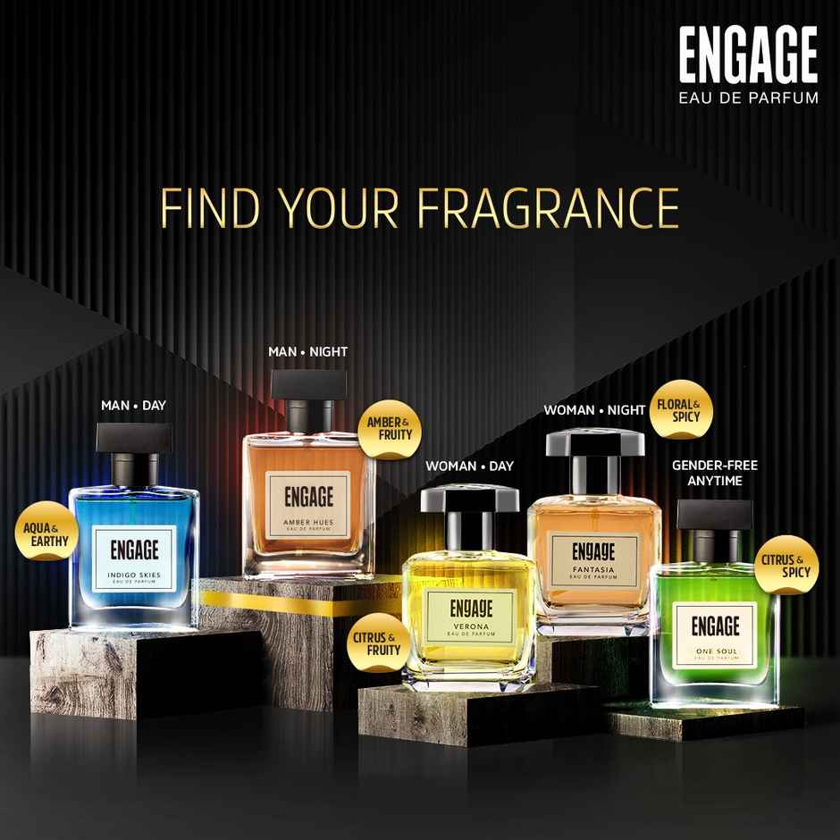 Engage Amber Hues Eau De Parfum for Man | Long Lasting Perfume | Amber, Warm, Woody