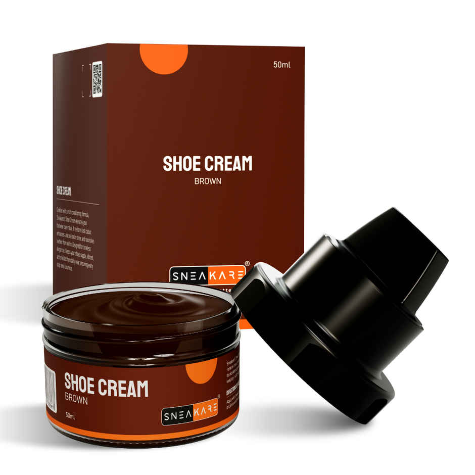 Sneakare Brown Shoe Cream with Built-In Applicator
