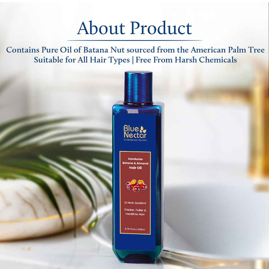 Blue Nectar Batana Hair Growth Oil | Plant Based Moisturizer for Fuller & Thicker Hair