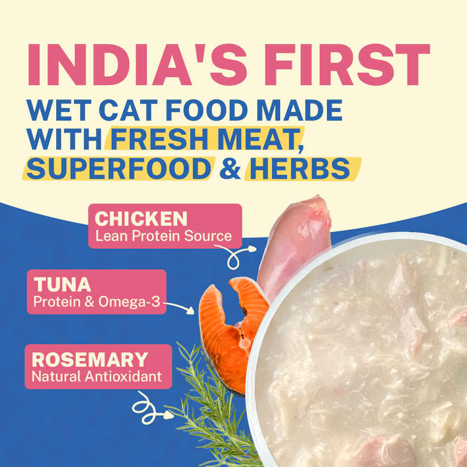 Smylo Adult Chicken & Tuna Wet Cat Food, Fresh & Preservative-Free