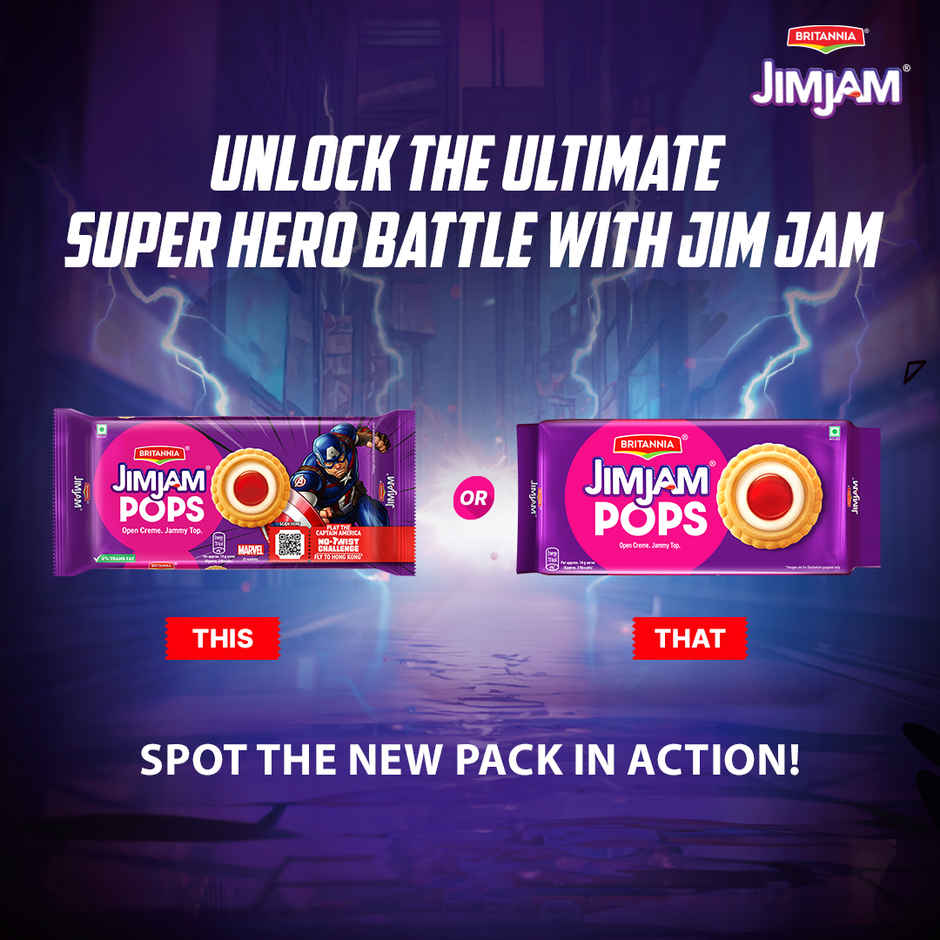 Britannia Jimjam Pops, Crunchy Cookie Vanilla Cream Biscuits Combo