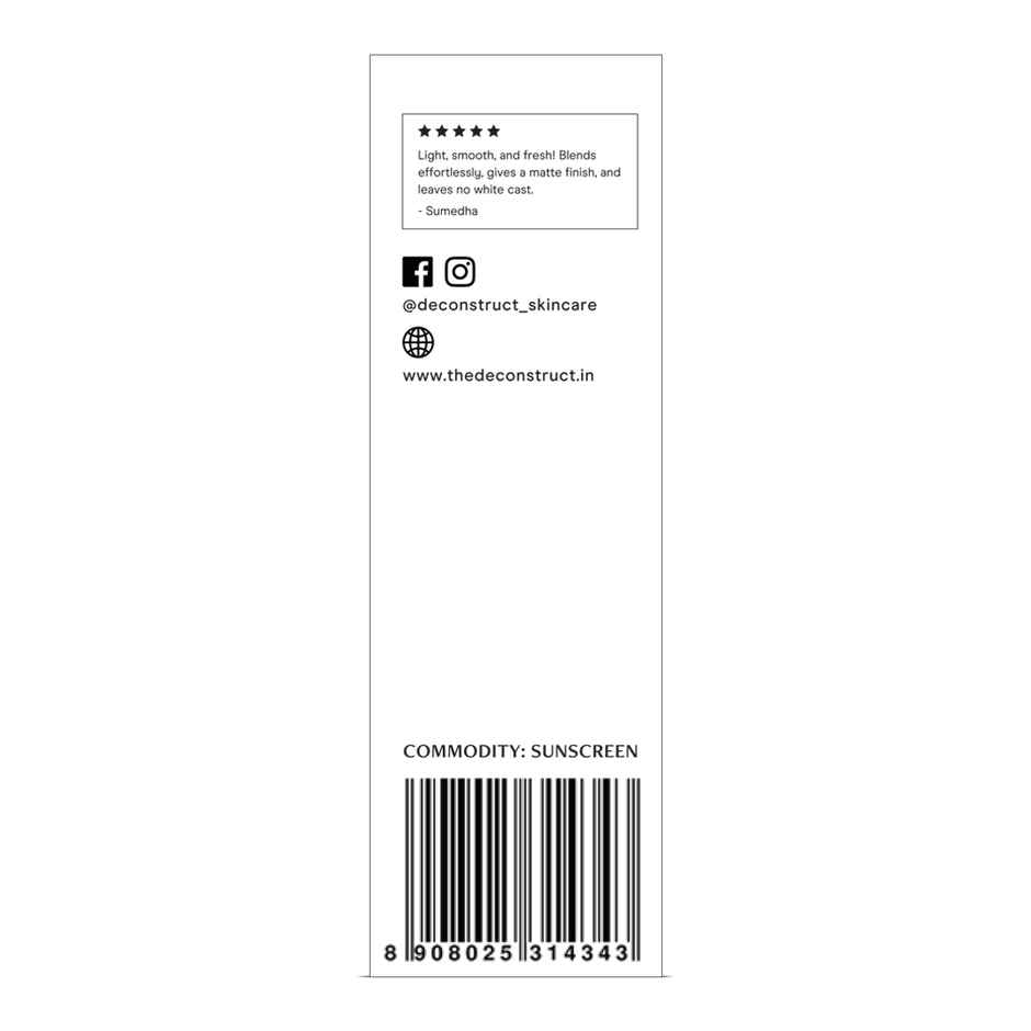 Deconstruct 5% Vitamin C Gel Sunscreen SPF 50 PA++++ | In-Vivo Tested
