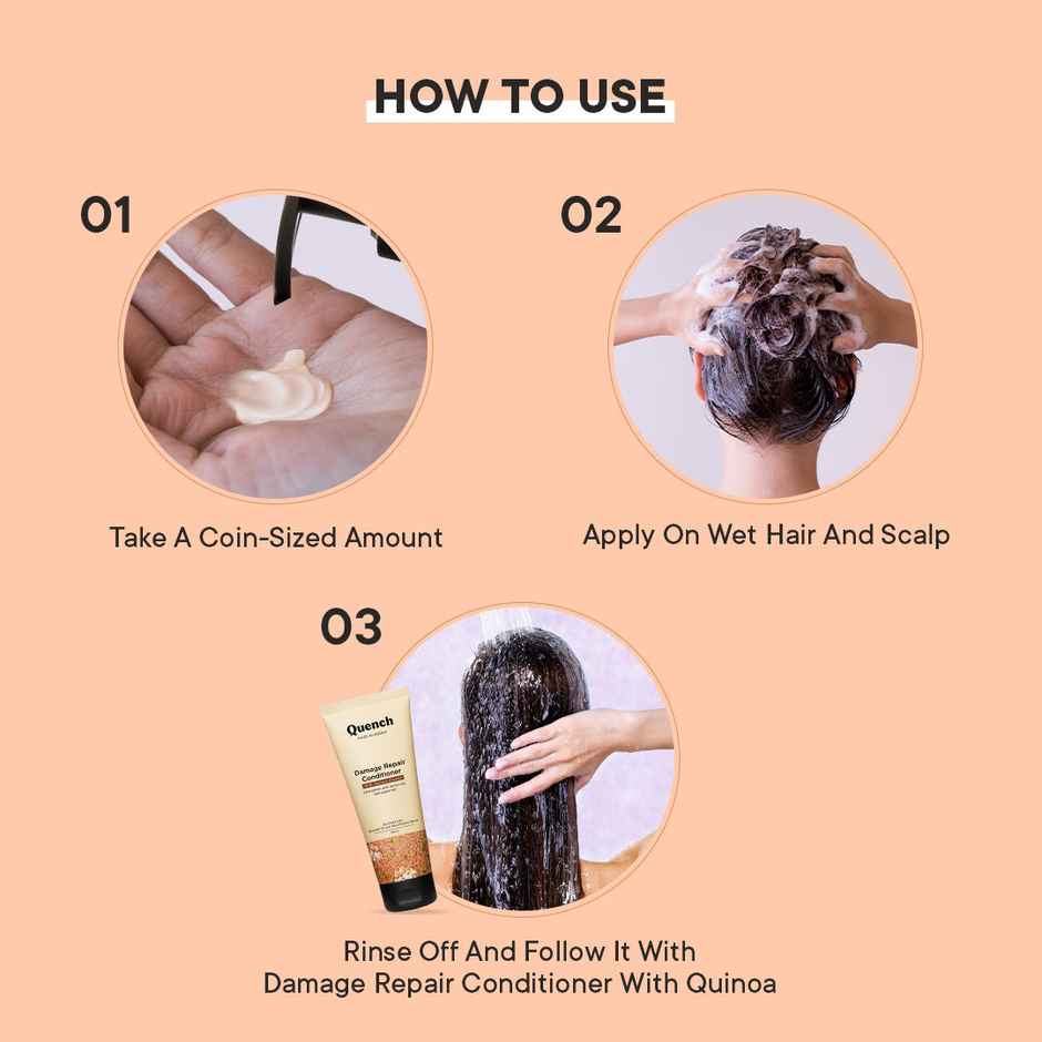 Quench Damage Repair Hydrating Hair Shampoo With Ceramides For Dry, Colored & Damaged Hair