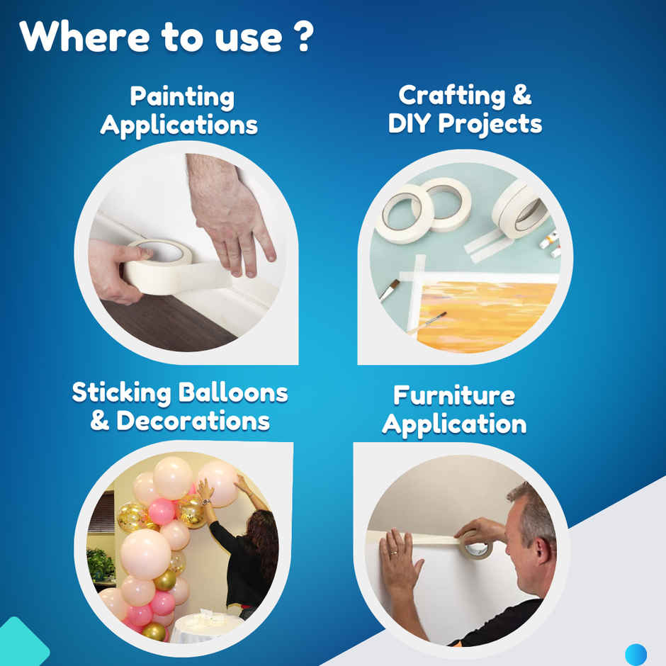 ABK White Masking Tape 18 mm x 20 meters - 1 Pc