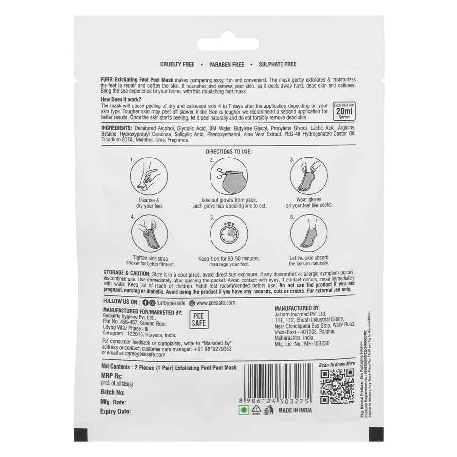 Furr By Pee Safe Peeling & Exfoliating Foot Mask