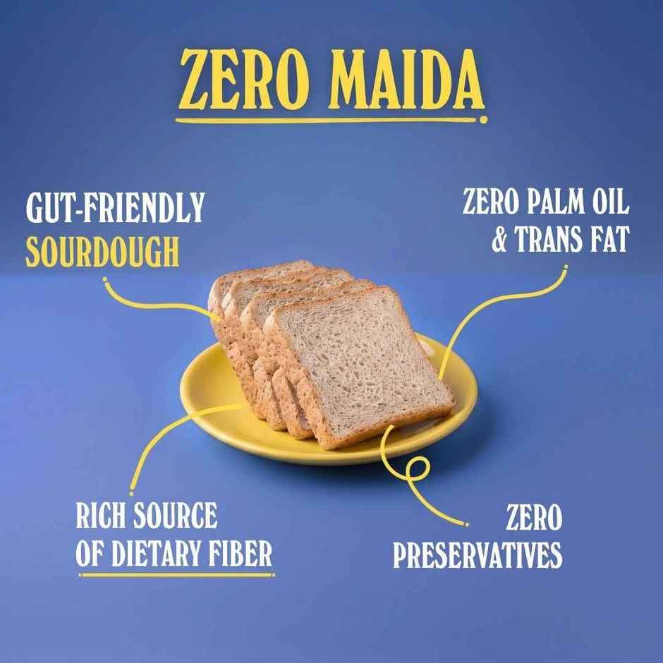 The Baker's Dozen Zero Maida Ragi Bread | Atta Bread (Not Brown) | Sandwich Bread | Healthy Bread