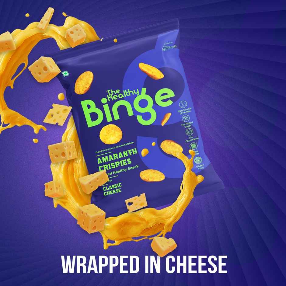 The Healthy Binge Millet Baked Chips- Classic Cheese- Protein Rich