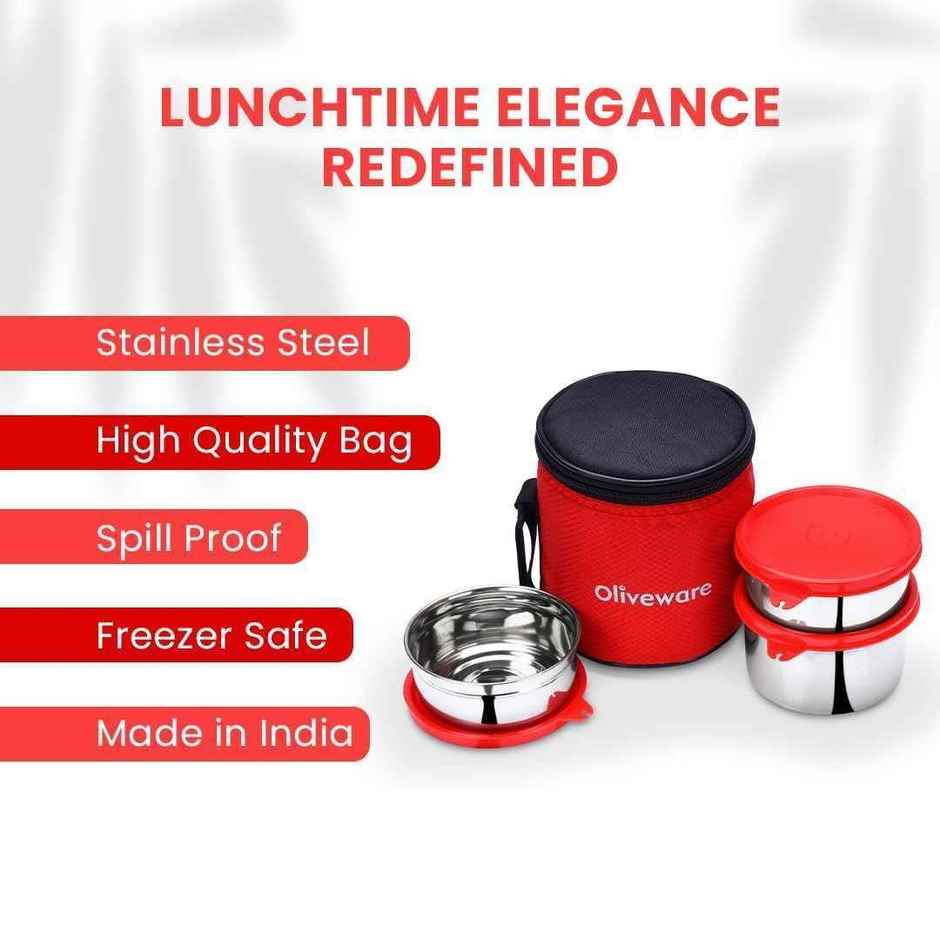 Oliveware Lovely Stylo Lunch Box - Red