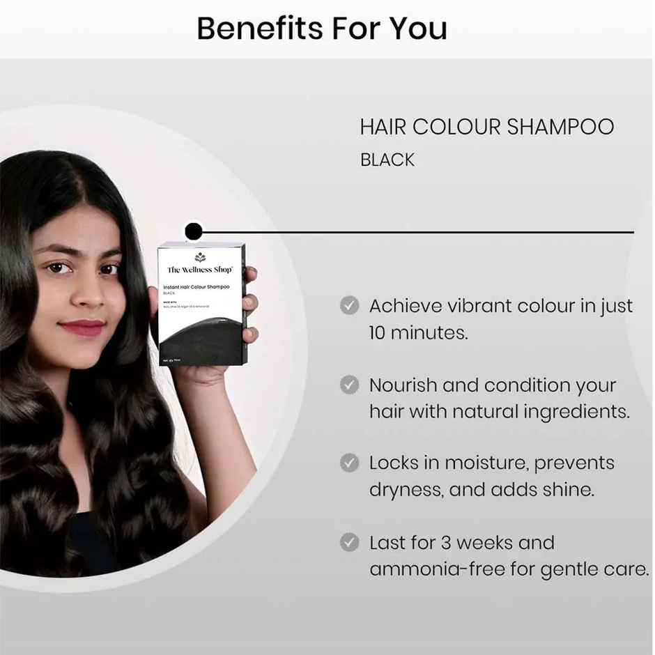 The Wellness Shop Instant Black Hair Coloring Shampoo Conditioner