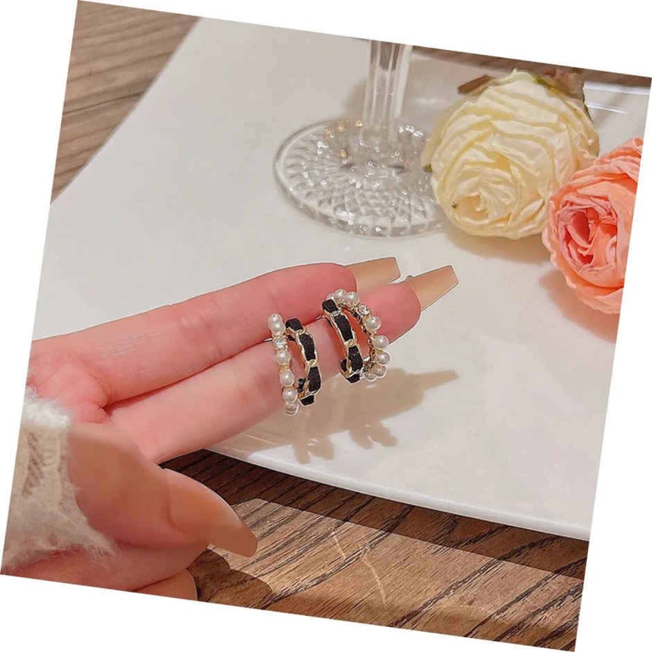 Estailo Fashion Women's Jewellery Earrings Black & White OS | E0000905