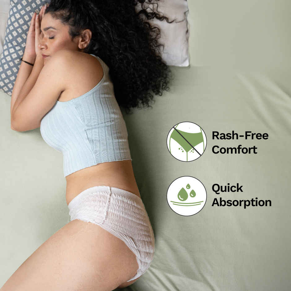 Pee Safe Disposable Leak-Proof Period Panty|Seamless, Comfortable for Day & Night Protection (L-XL)