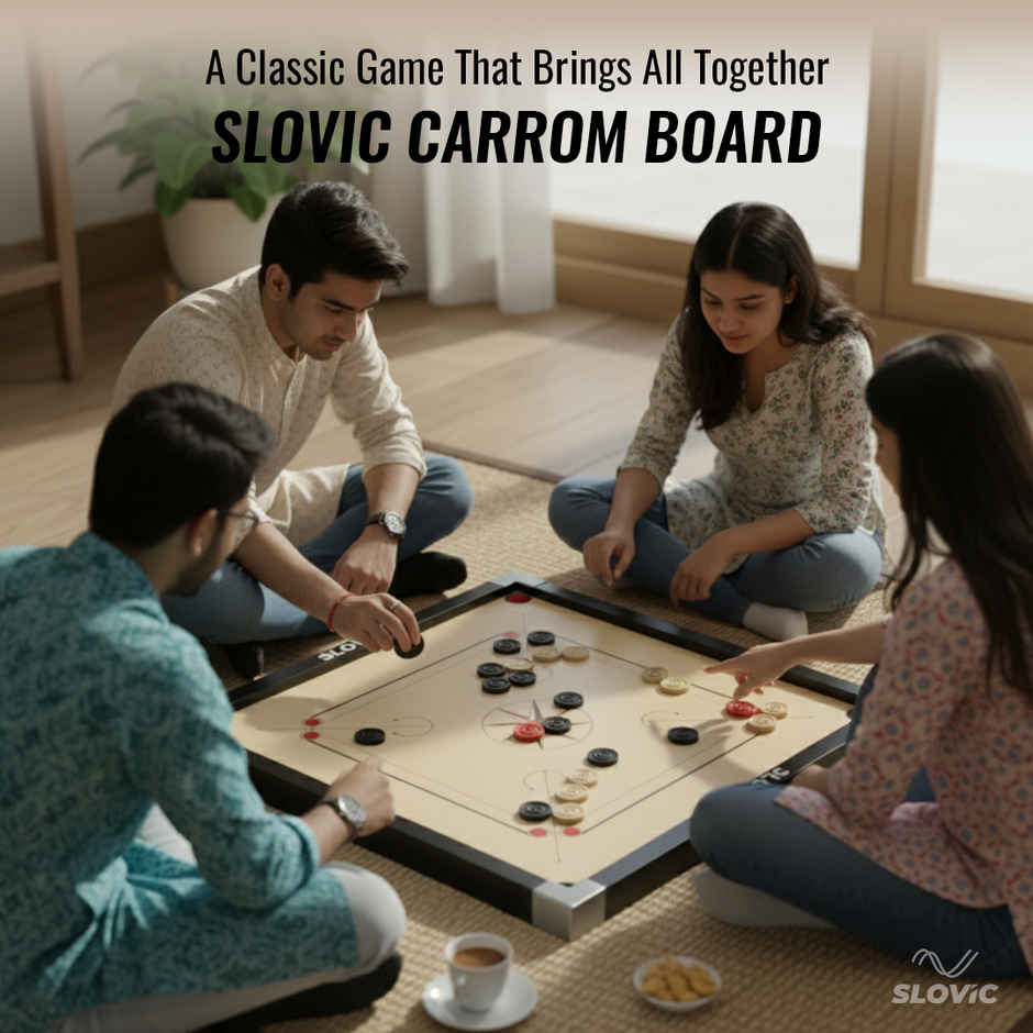 Slovic 26 inches Carrom Board, comes with Coins & Striker