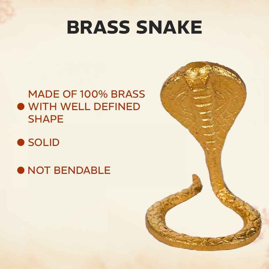 Brass Snake - 3 inch | Solid & Well-Defined for Home or Temple | Svasti