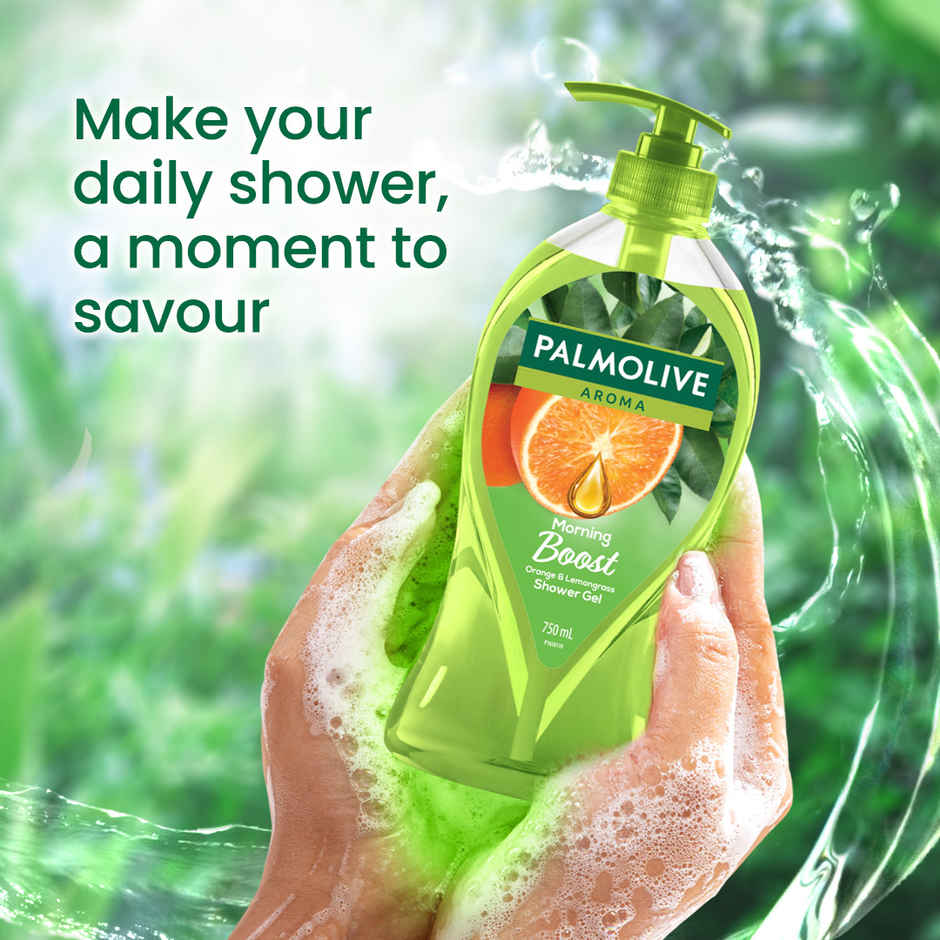 Palmolive Orange Essential Oil & Lemongrass Aroma Morning Boost (Tonic), Brightening Body Wash