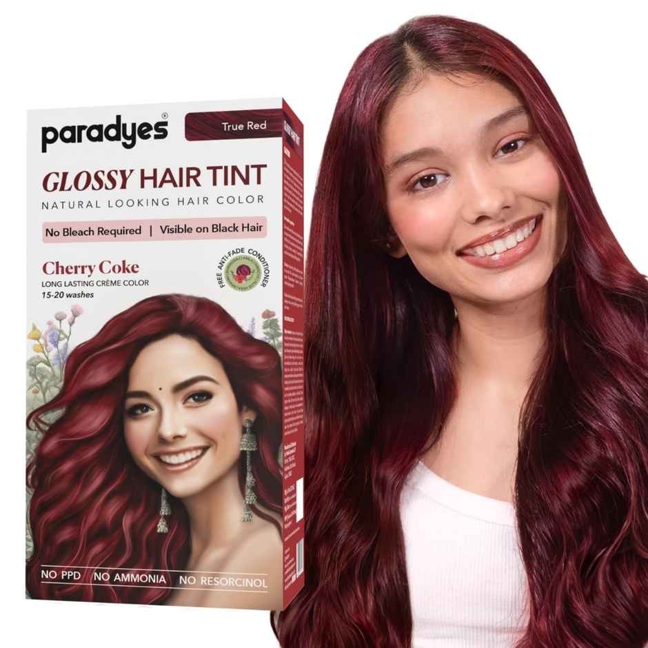 Paradyes No Bleach Cherry Coke Glossy Hair Tint, Ammonia|free Hair Color for Natural Black Hair
