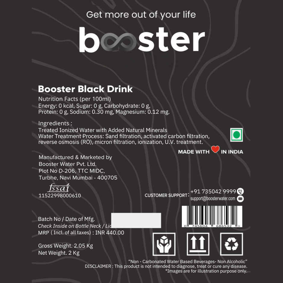 Booster Water Black Alkaline Water