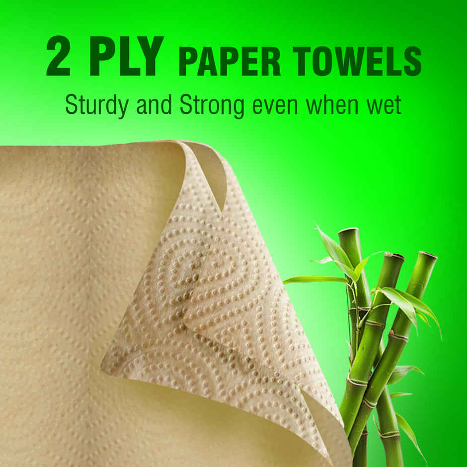 BECO 2 Ply Bamboo Kitchen Towel | 60 Pulls | Pack of 2 Combo 