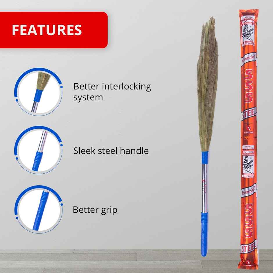 Monkey 555 International Steel Handle Grass Broom