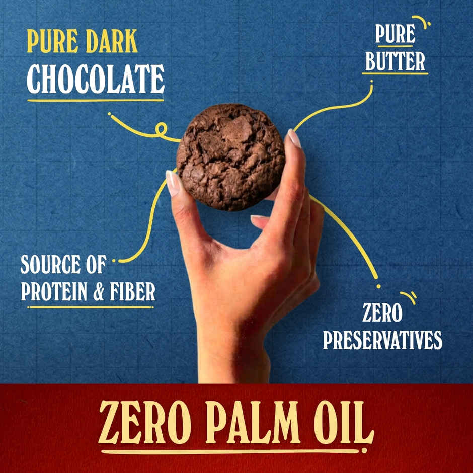 The Baker's Dozen Dark Chocolate Cookies - 200 Gm | 31% Pure Dark Chocolate | Choco Chip Cookies Combo