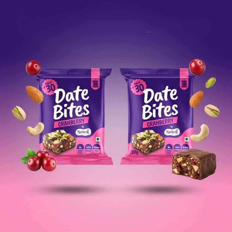 The Naturik Co Cranberry Date Almond Bites | No Added Sugar | Healthy Sweet Snack