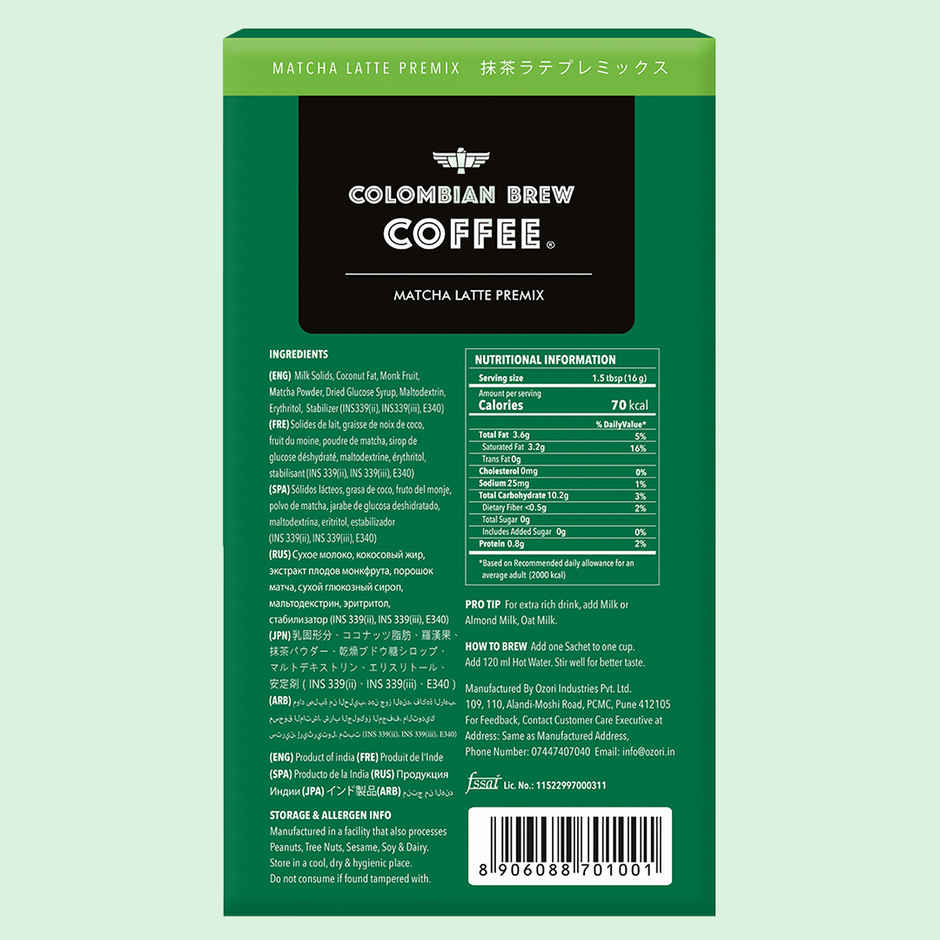 Colombian Brew Matcha Latte Premix | 3 Sachets