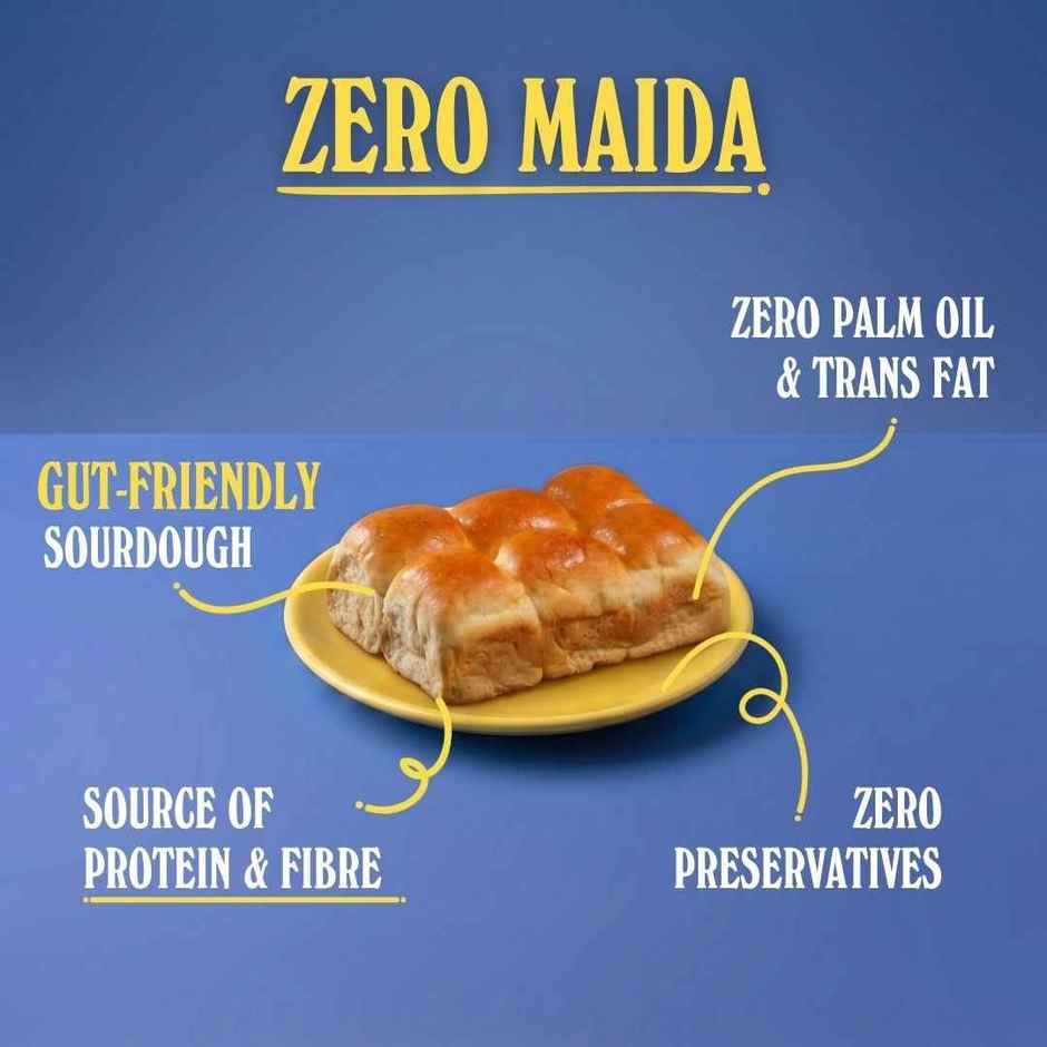 The Baker's Dozen Zero Maida Pav Whole Wheat | Atta Bombay Pav | Gut Friendly | Clean Label