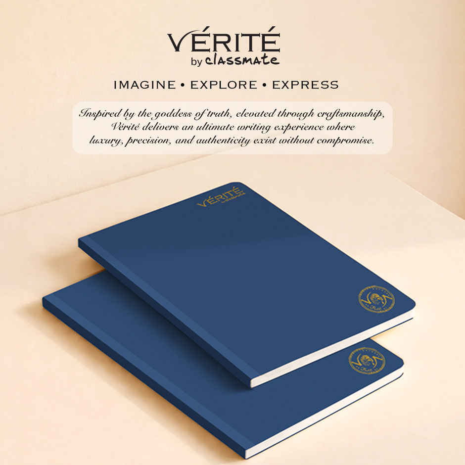 Verite by Classmate | Lay Flat Longbook | Royal Blue | Size 297 X 210 | Single Line | 140 Pages