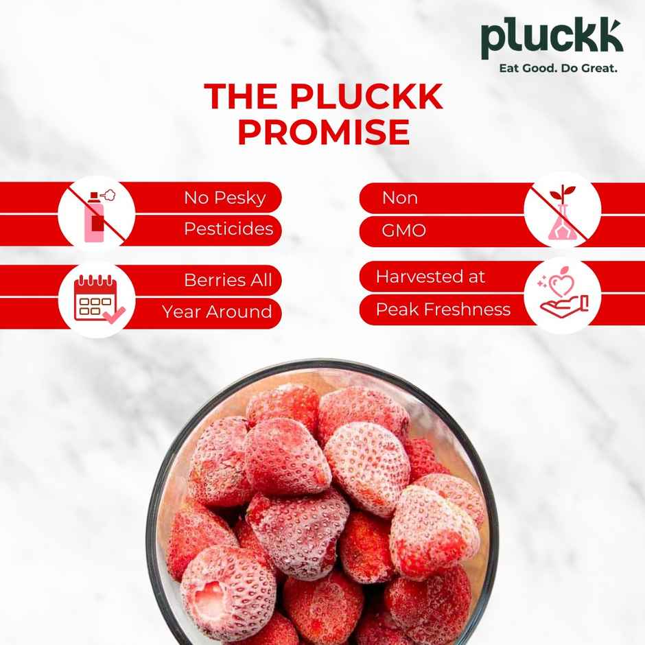 Pluckk Fresh Frozen Imported Strawberry Natural | Non Gmo | Rich In Vitamin C | Healthy Snack