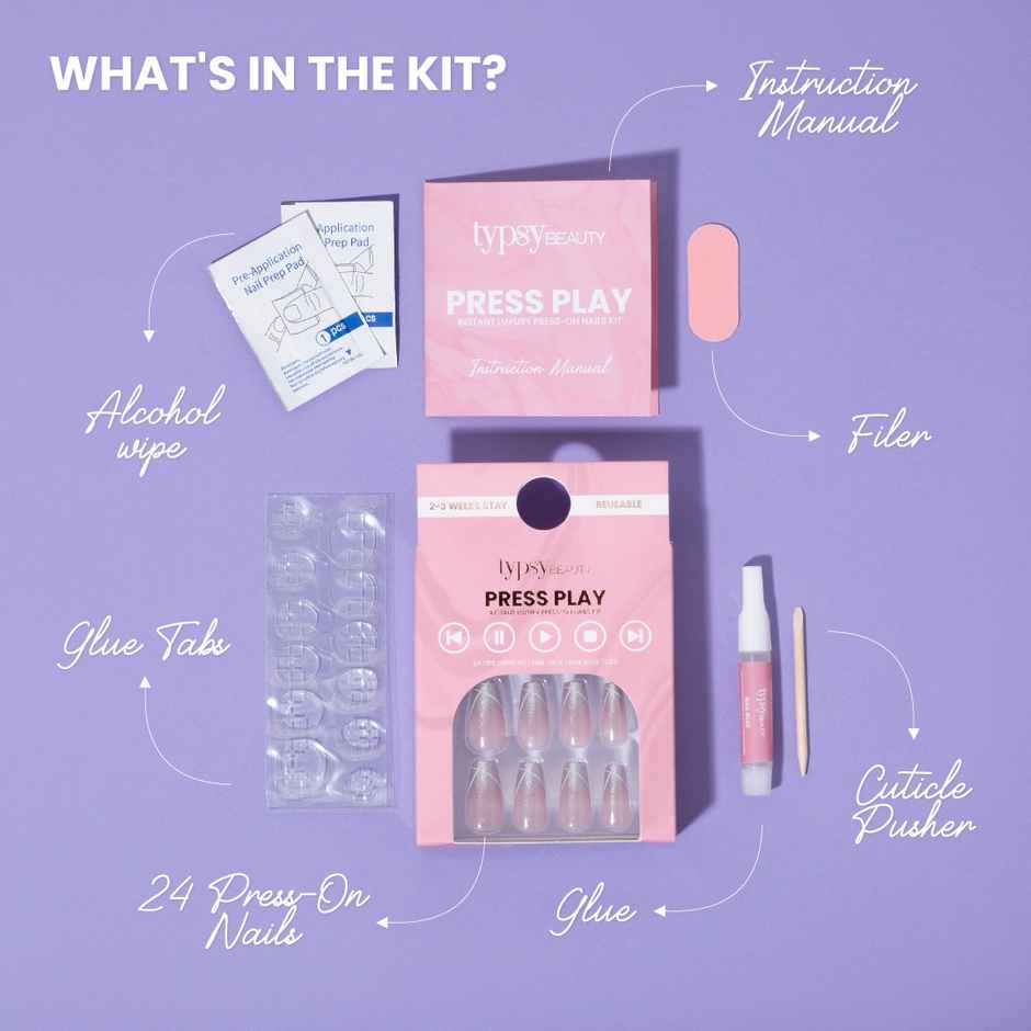 Typsy Beauty Press Play Instant Luxury Press-On Nails Kit - Barely Blushed 11