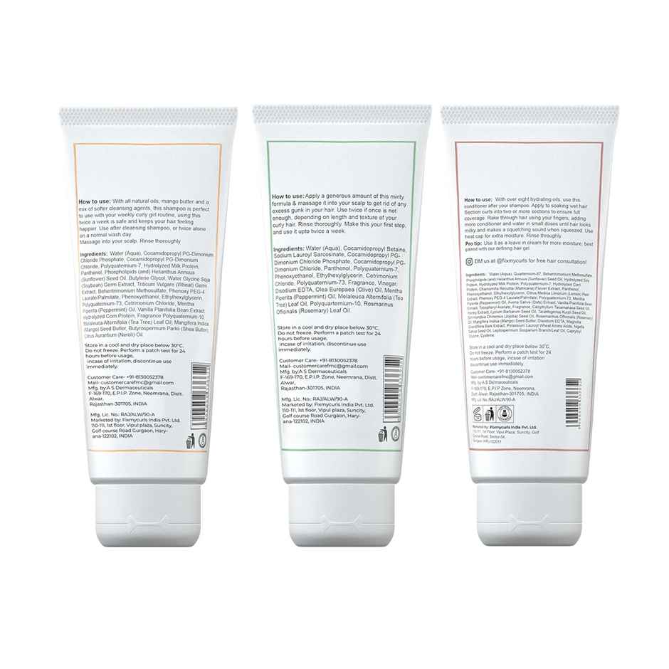 Fix My Curls Wash Day Bundle| Cleansing Shampoo, Moisturizing Shampoo & Hydrating Deep Conditioner