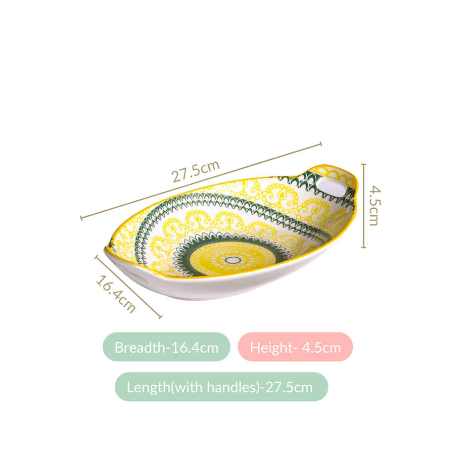 Nestasia Mandala Long Dish - Yellow