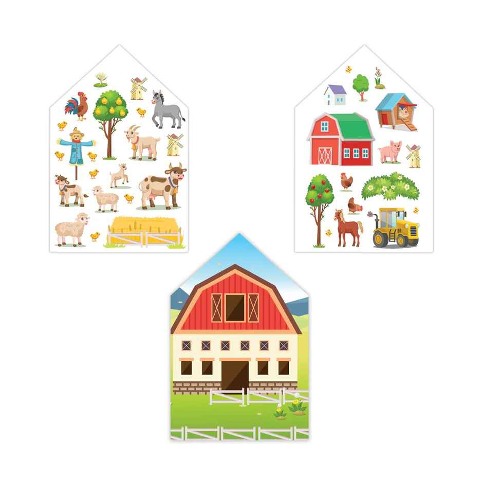 Itsy Bitsy Sticker Art Set Farm Approx 11.5 x 7.75 Inch 2sheets Pbhc Lb