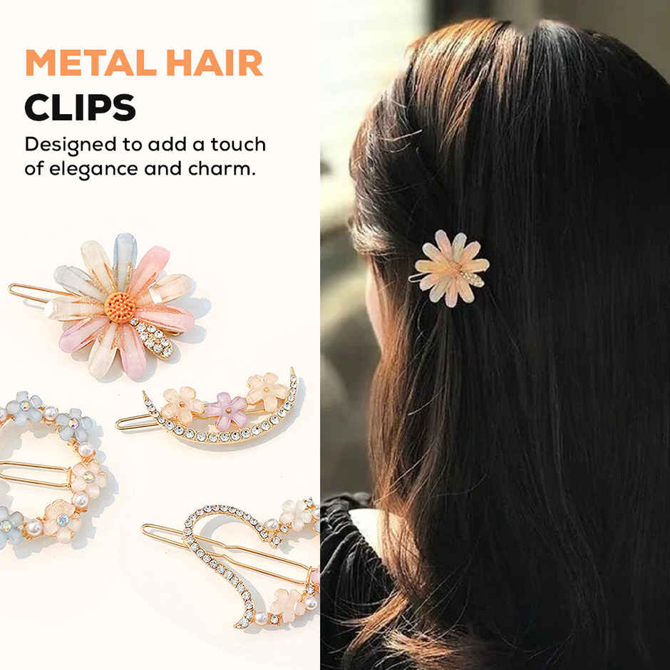 Gleva Korean Stylish Flower Hair Clips Stylish Hair Pin
