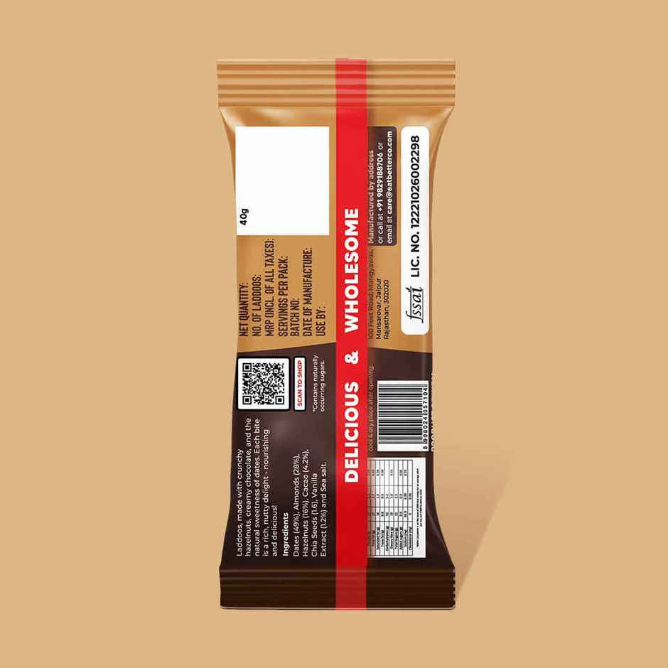 Eat Better Co Hazelnut & Chocolate Laddoos | No Added Sugar | High Protein, Truly Natural