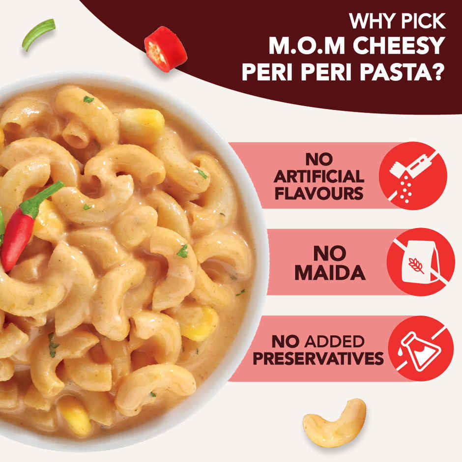 MOM Cheesy Peri Peri Instant Pasta | Quick & Cheesy