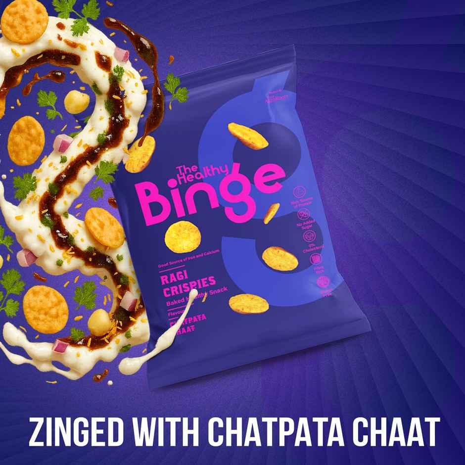 The Healthy Binge Ragi Baked Chips Chatpata Chaat- High Protein & Fibre