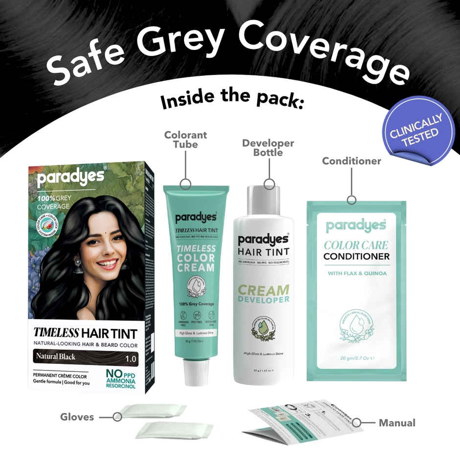 Paradyes Timeless Hair Tint Natural Hair & Beard Color - Natural Black