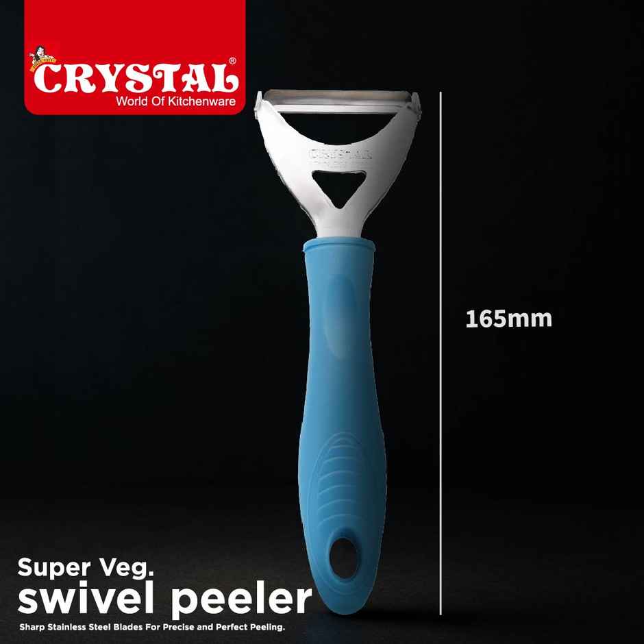 Crystal Super Veg Swivel Stainless Steel Peeler (Colour May Vary)