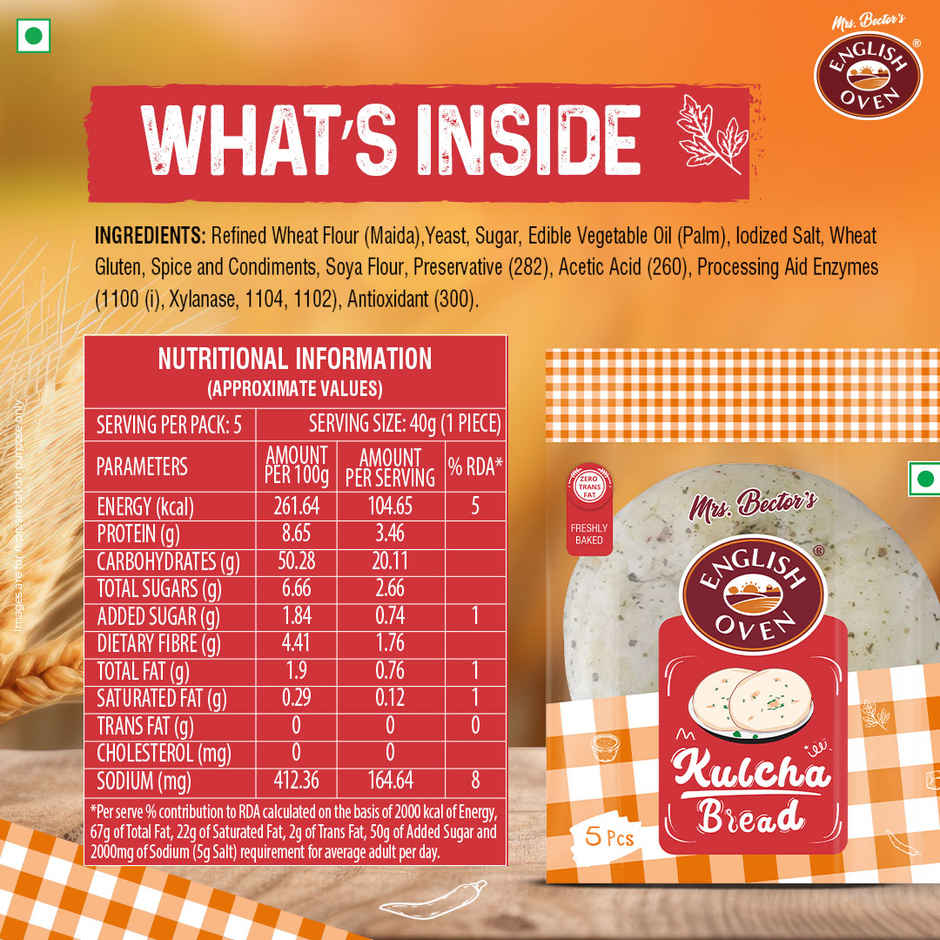 English Oven Kulcha Bread