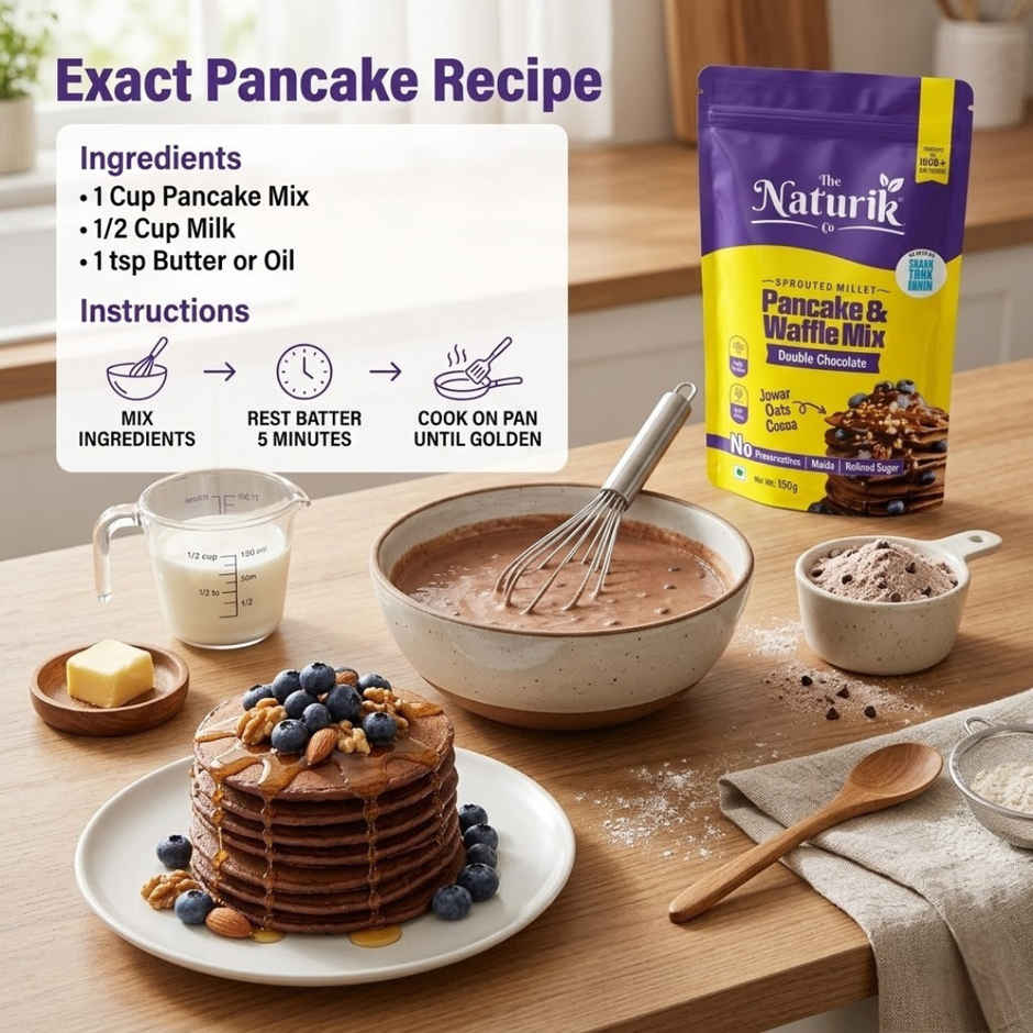 The Naturik Co High Protein Millet Pancake Double Chocolate