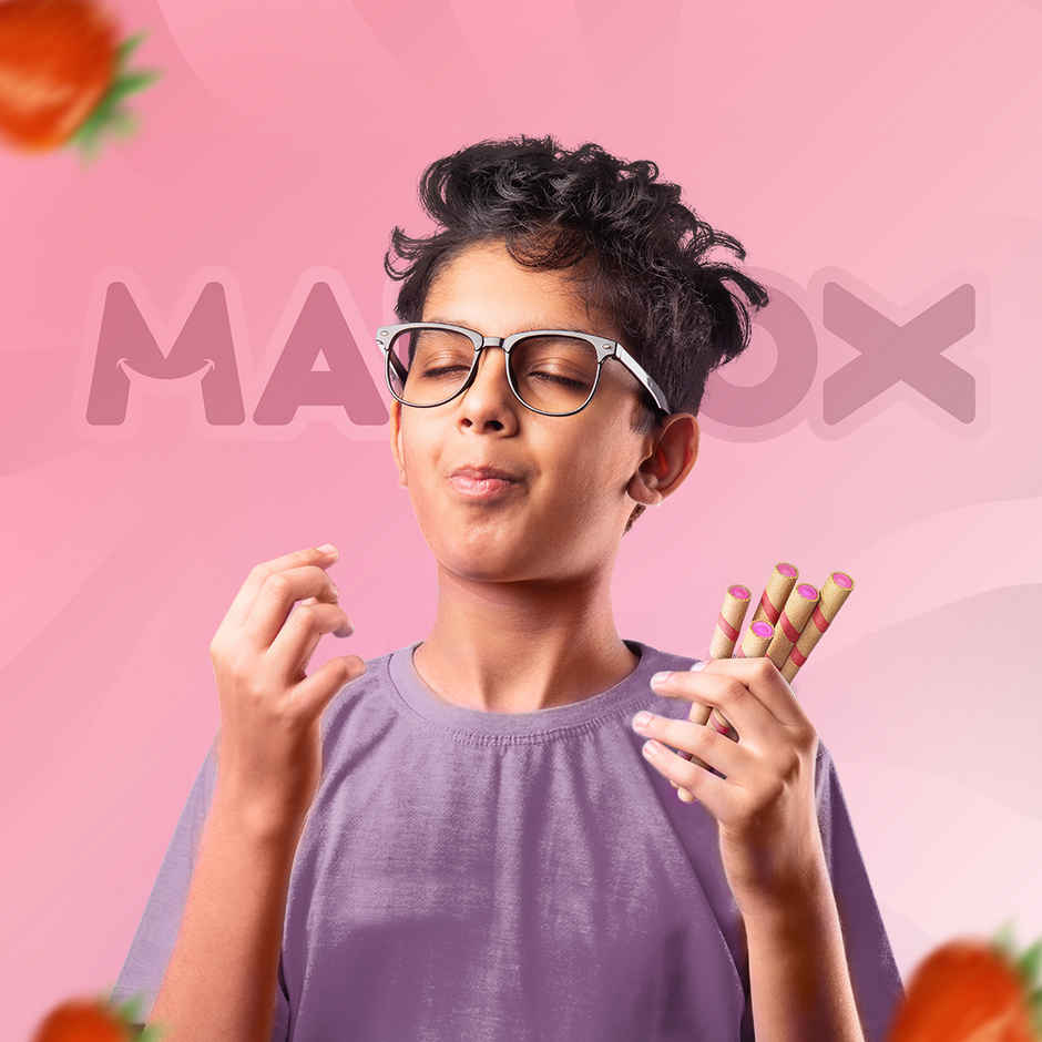 Maddox Happyfills Crunchy & Snacky Wafer Rolls | Strawberry Flavour