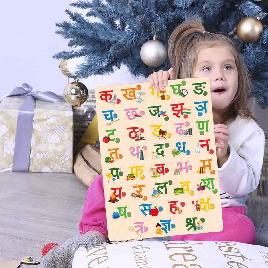 Webby Toys Wooden Hindi Varnamala Puzzle (Multicolour, 3 - 8 years)