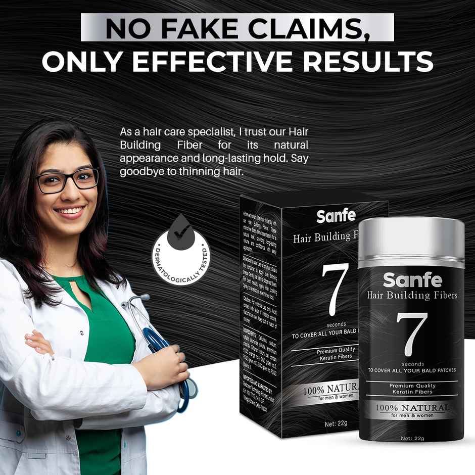 Sanfe Hair Building Fibers | Hair Fiber Powder for Bald Spot & Thinning Hair Cover Up