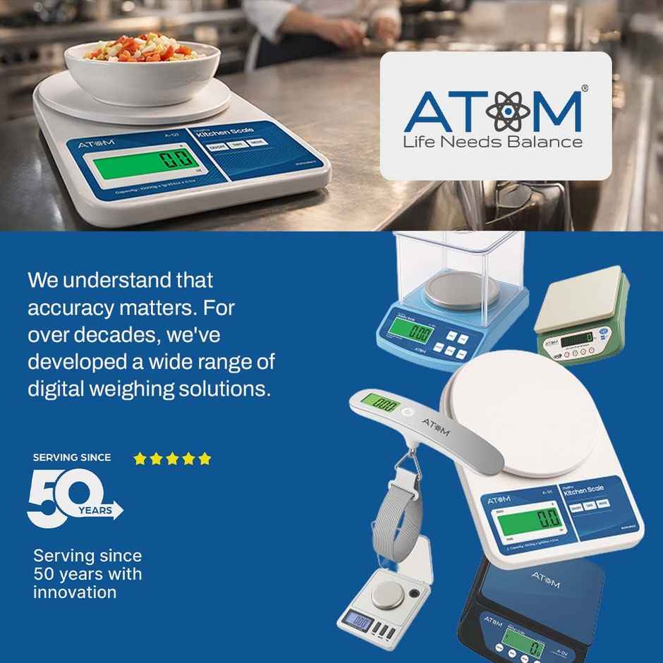 Atom Digital Kitchen Food Weighing Scale , SF400/A121, Color May vary