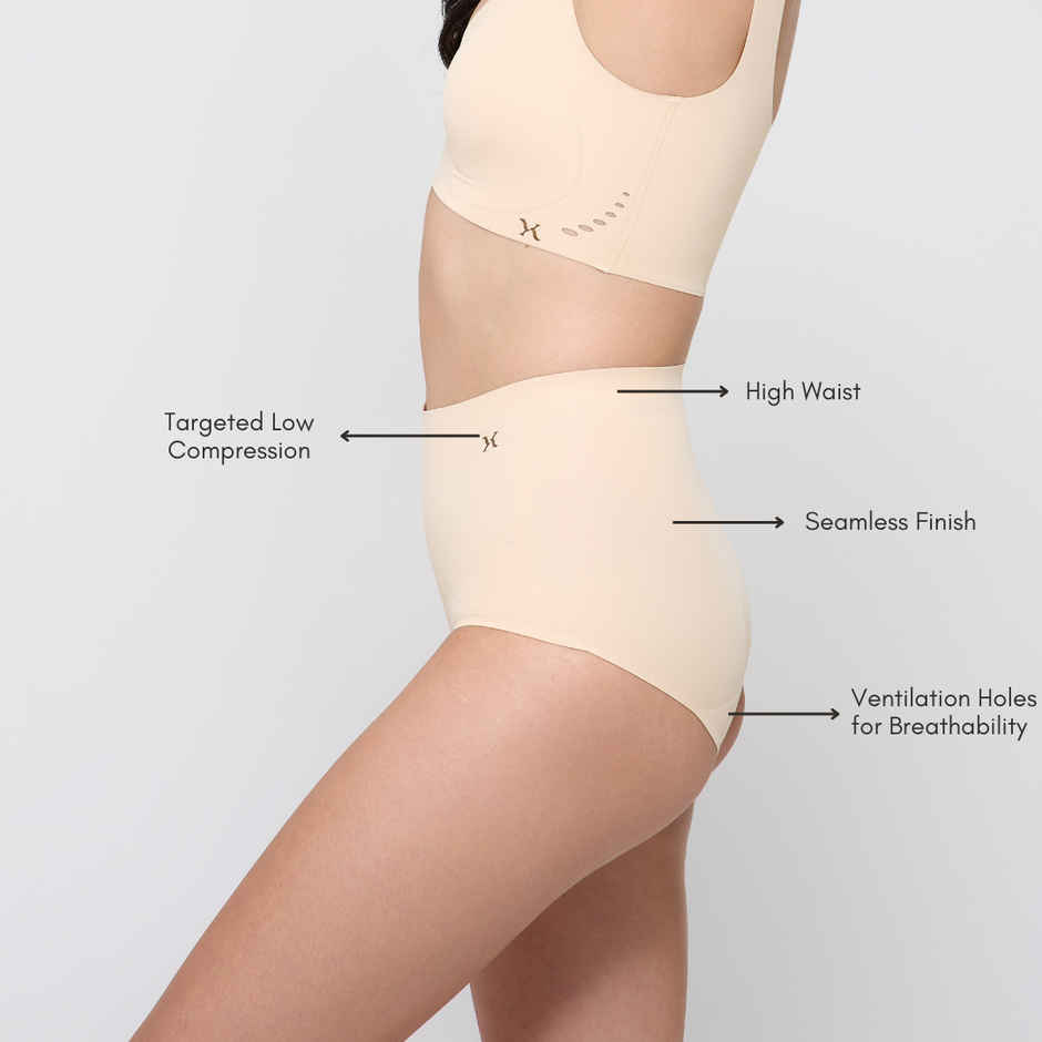 Krvvy Women's All Day Control Shapewear | Seamless, Targeted Compression & Cotton Crotch - 3XL