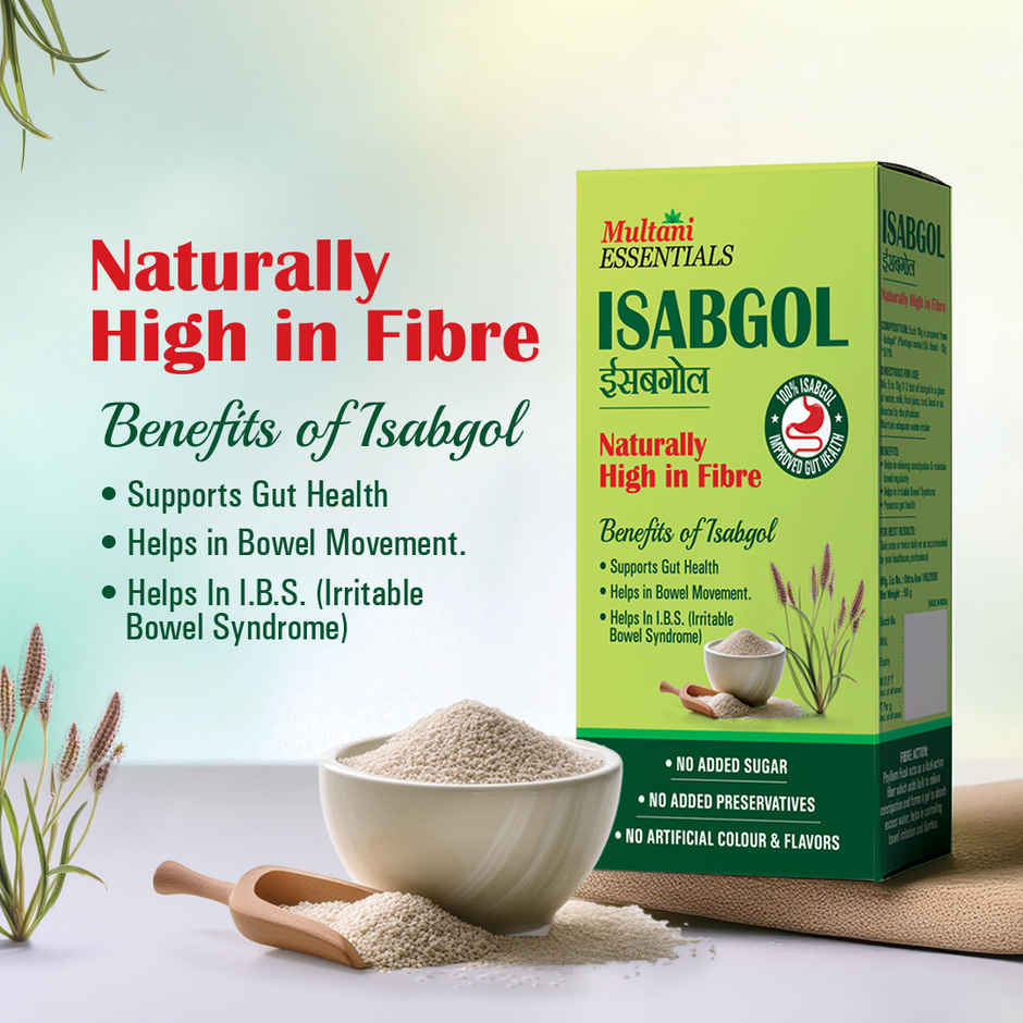 Multani Essentials Isabgol Psyllium Husk Powder| Manage Constipation