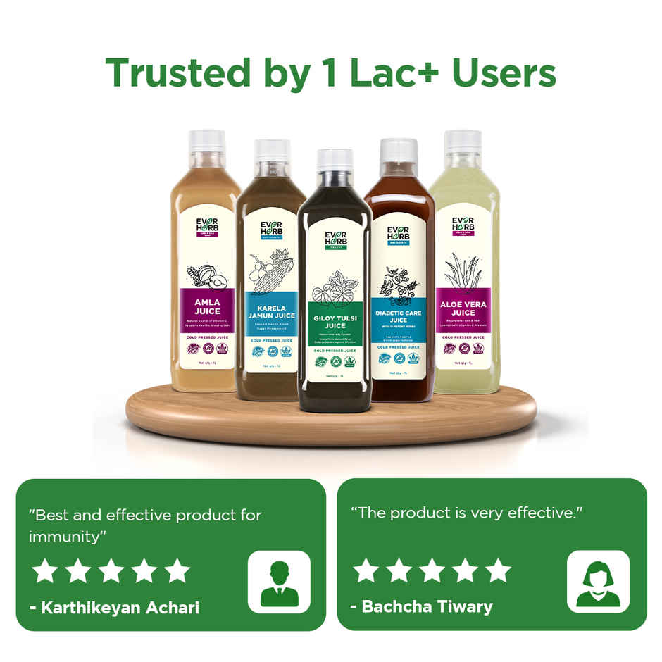 Everherb Giloy Tulsi Juice - Strengthens Body Defence System - Natural Immunity Booster